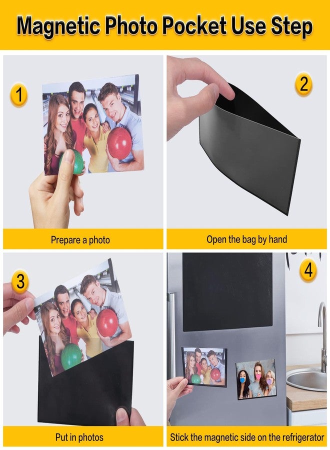 YixangDD 5 Pack Magnetic Picture Frame, 4 x 6 Inches Fridge Magnetic Photo Frames, Magnetic Photo Frames for Refrigerator, Home, School, Office (Black) - Image 5